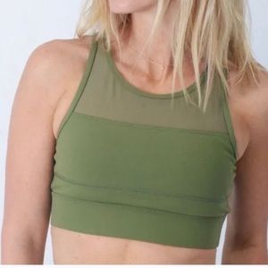 Zyia all star sports bra olive green medium